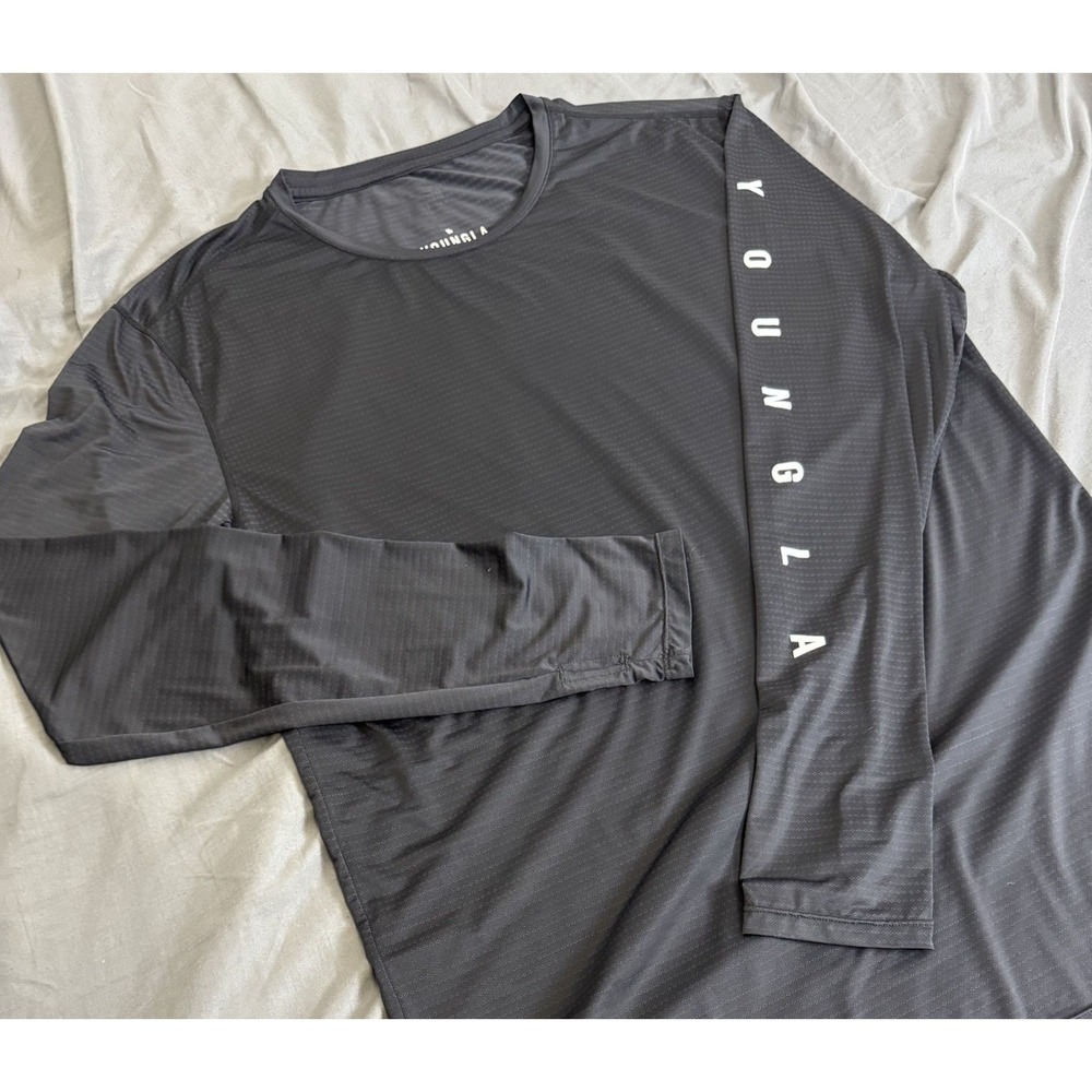 YoungLA 424 Zephyr Compression Long Sleeve Men's XL Black Athletic Activewear